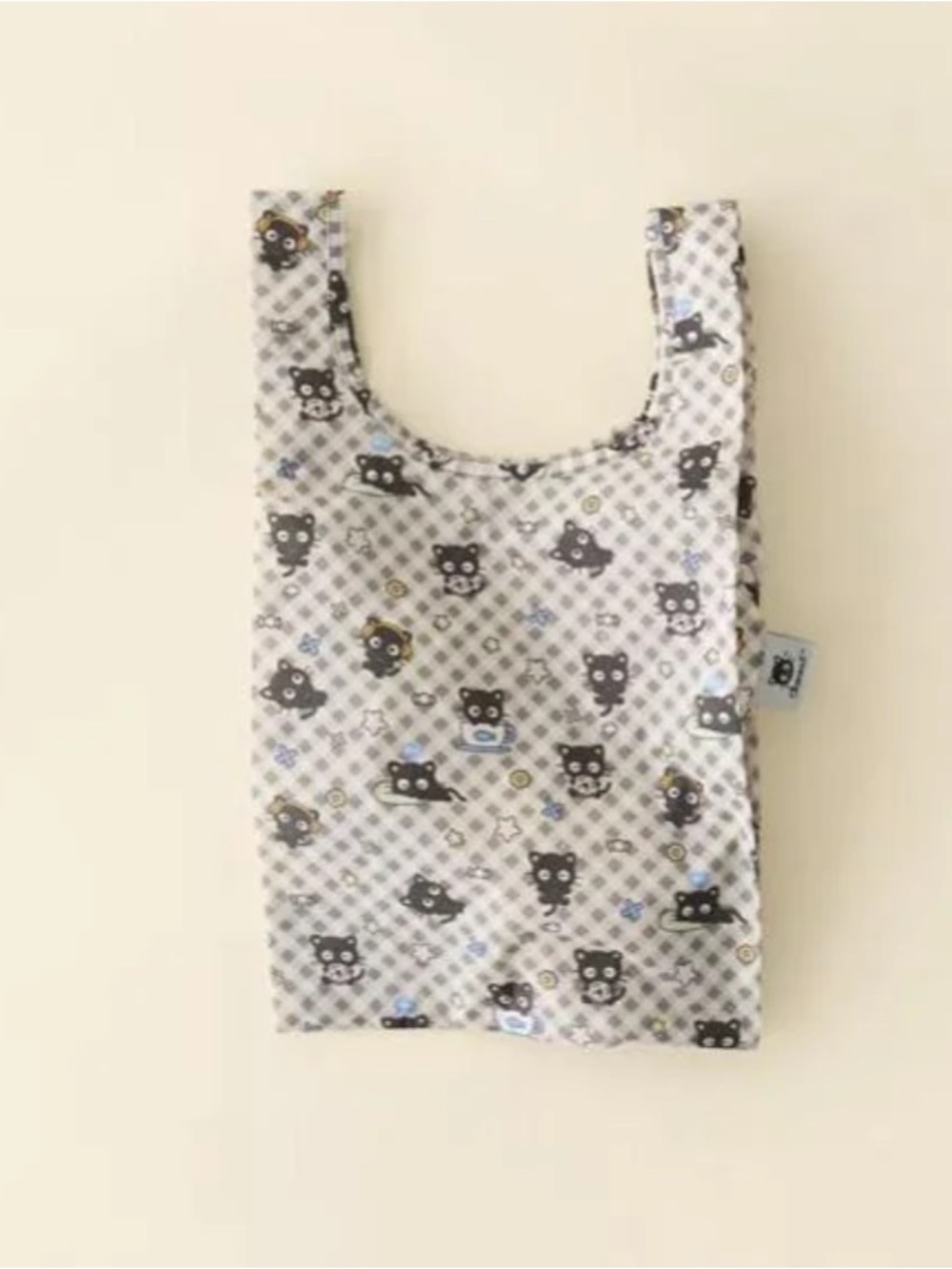 Baby Baggu reusable tote Sanrio Chococat Gingham Gray Baby BAGGU